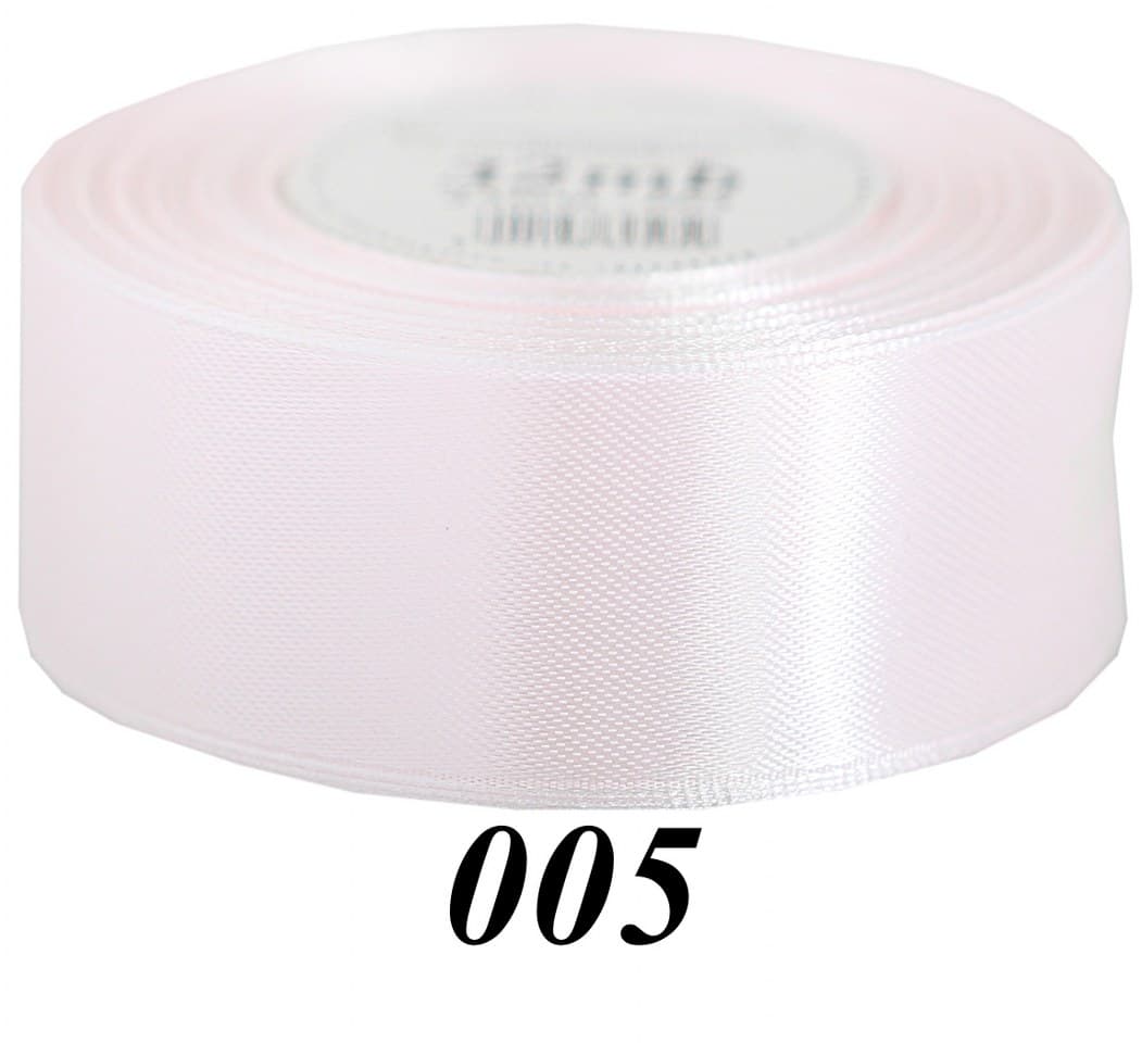 Wstążka satynowa 50mm/32mb, biały pudrowy