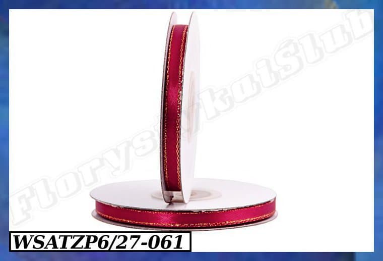 Wstążka satynowa ZP 6mm/27mb jasnobordowa