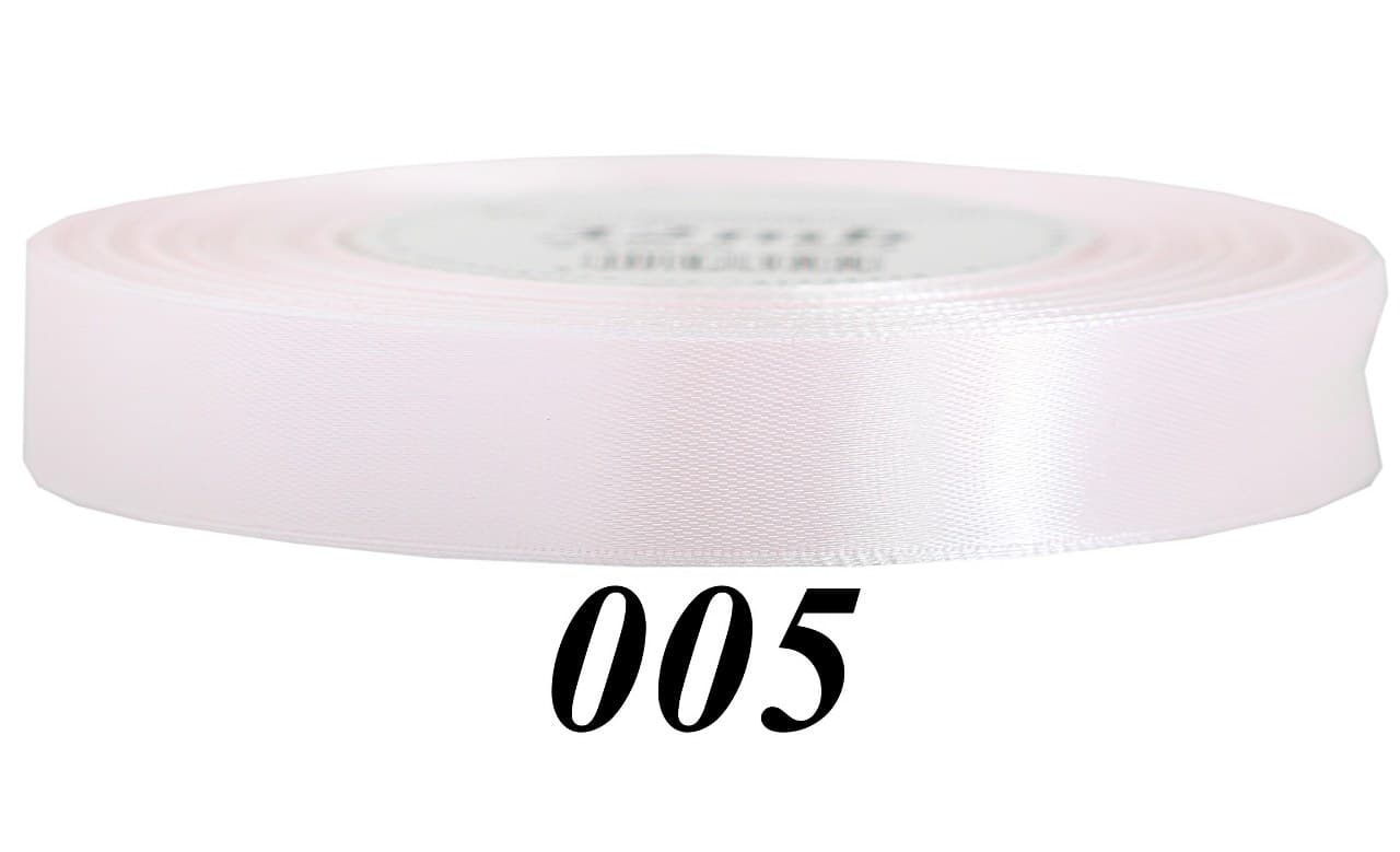 Wstążka satynowa 12mm/32mb, biały pudrowy