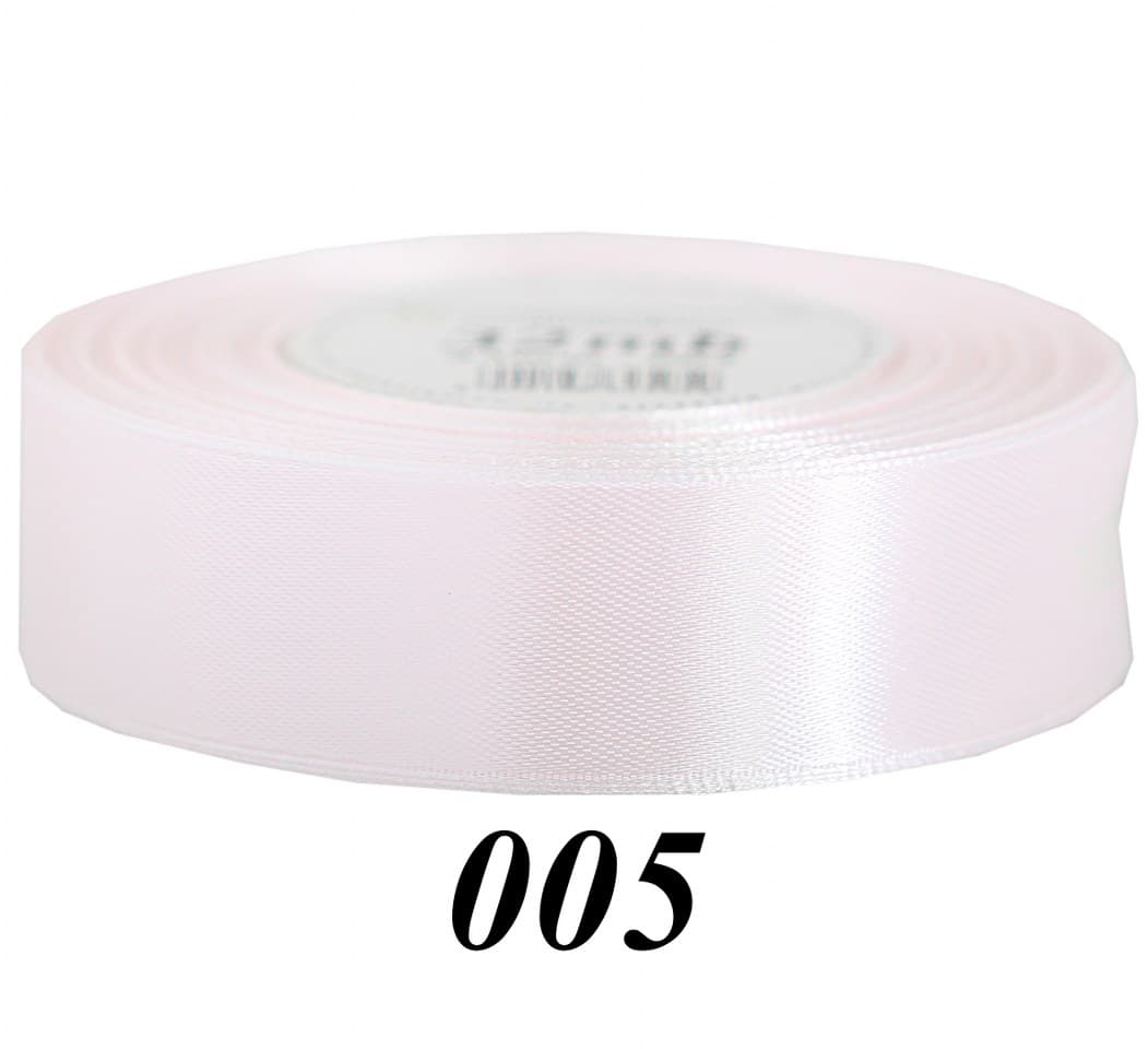 Wstążka satynowa 25mm/32mb, biały pudrowy