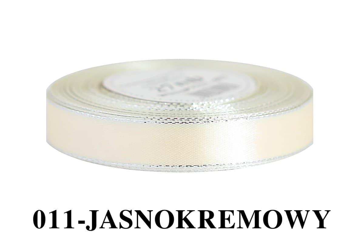 Wstążka satynowa SP 15mm/27mb jasnokremowa