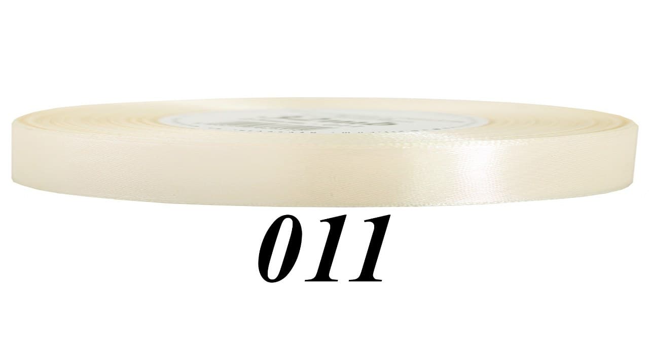 Wstążka satynowa 6mm/32mb, jasnokremowa