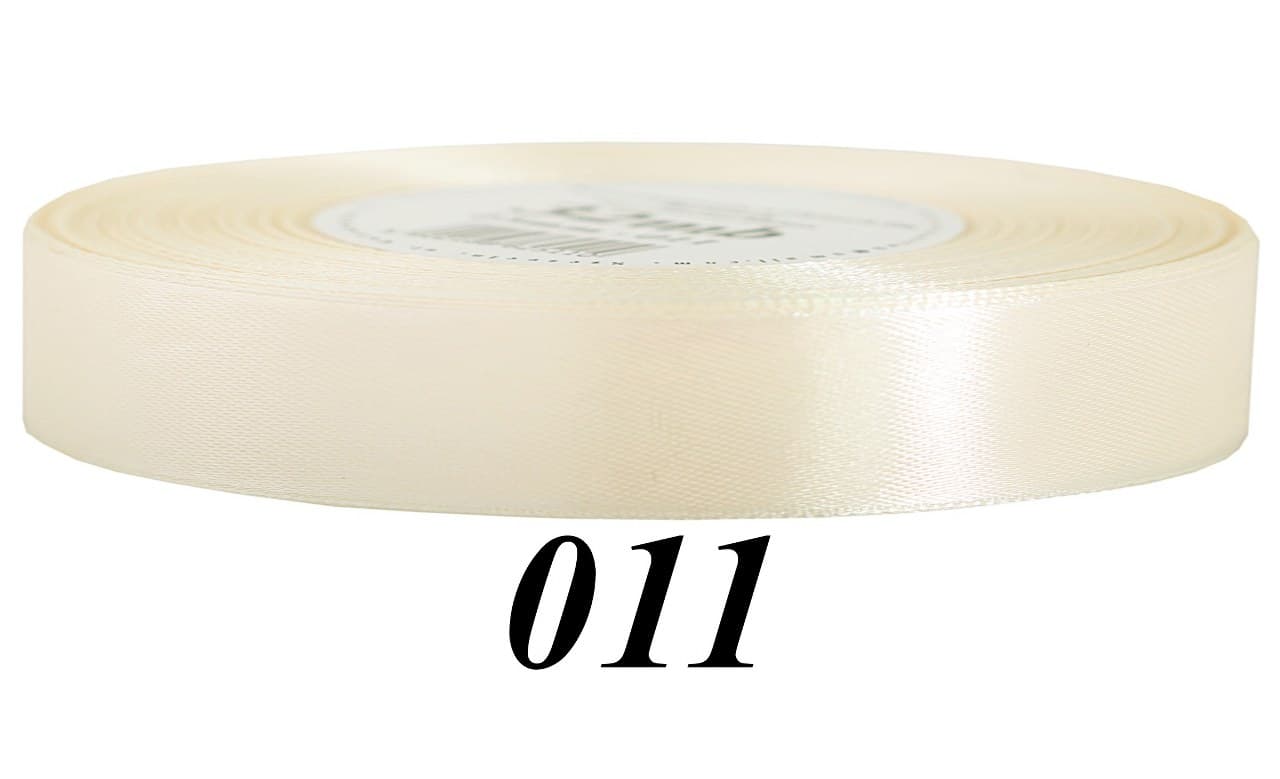 Wstążka satynowa 12mm/32mb, jasnokremowa