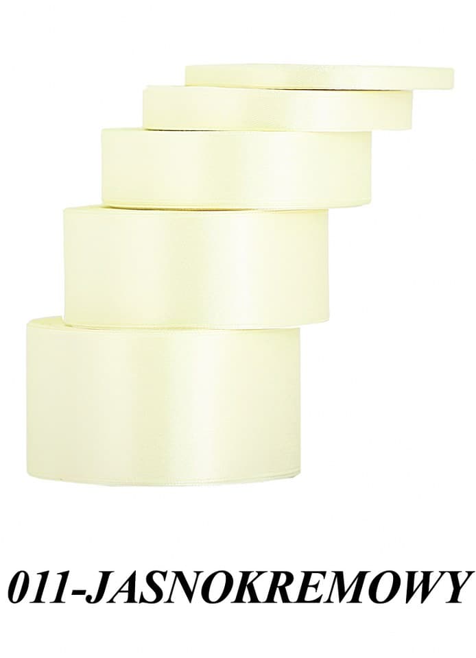 Wstążka satynowa 12mm/32mb, jasnokremowa