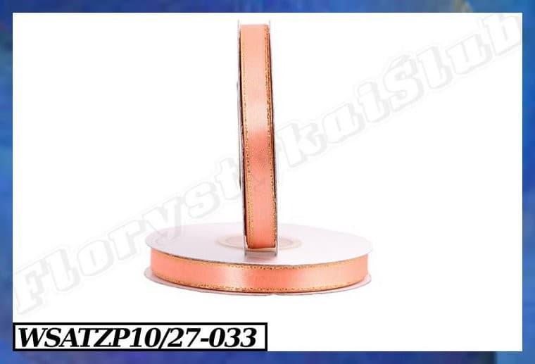 Wstążka satynowa ZP 10mm/27mb łososiowa