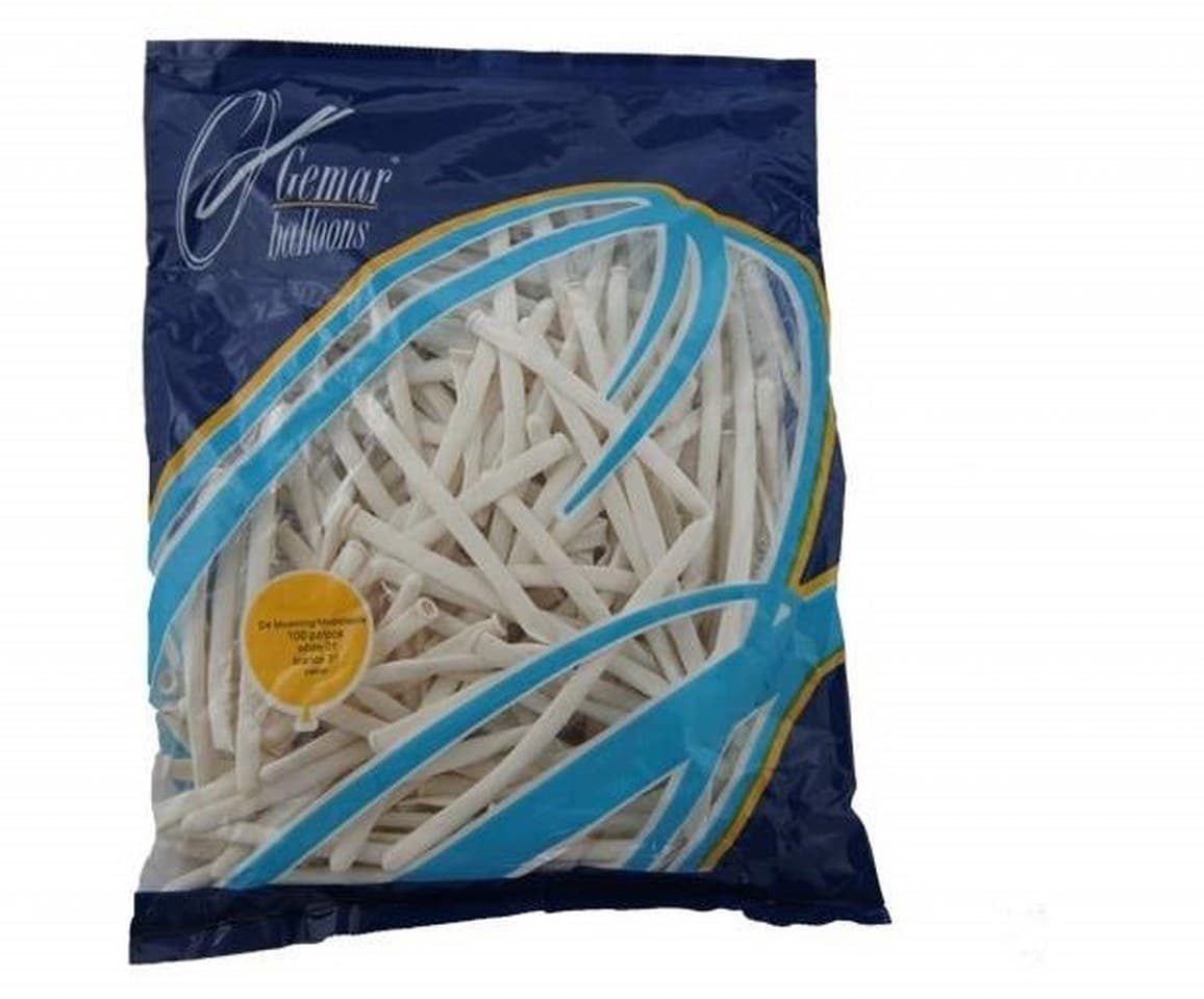 Balony do modelowania rurki 140cm 100szt. białe