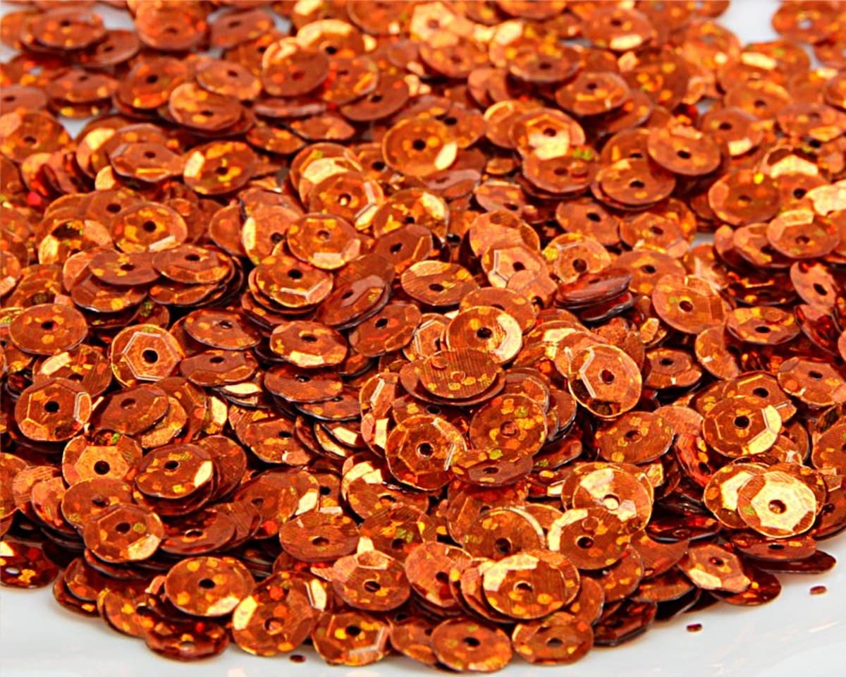 Cekiny 6mm/15gram pomarańczowy brokat