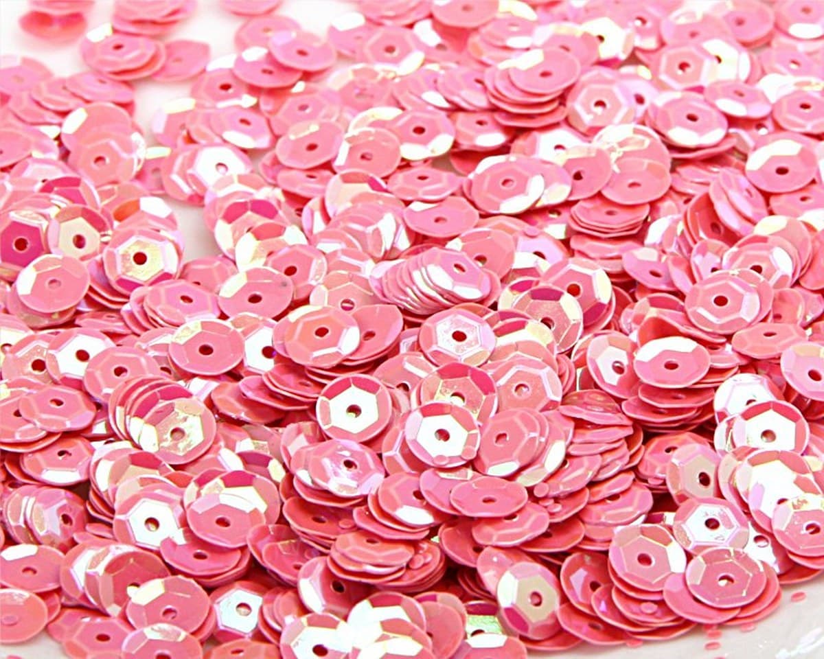 Cekiny 6mm/15gram różowy mieniący