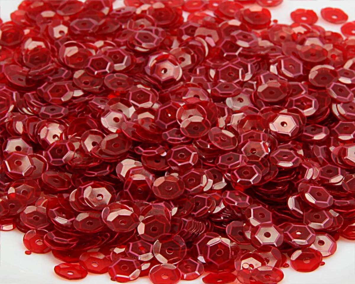 Cekiny 6mm/15gram czerwony przeźroczysty