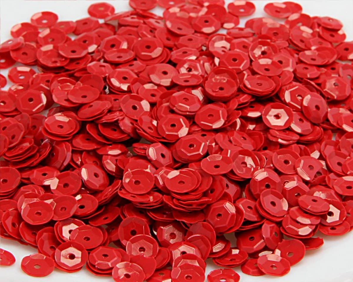 Cekiny 6mm/15gram czerwony pastelowy