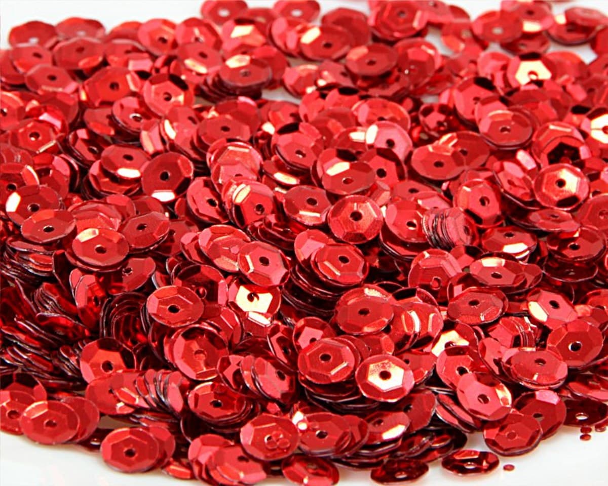 Cekiny 6mm/15gram czerwony błyszczący