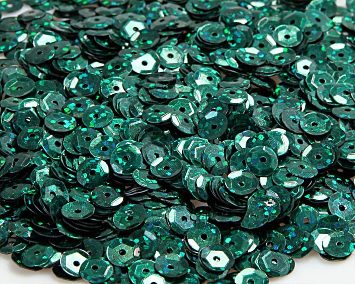 Cekiny 6mm/15gram zielony butelkowy brokat