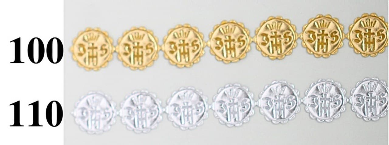 Aplikacje komunijne IHS śr. 2cm/50szt, 1mb srebrne