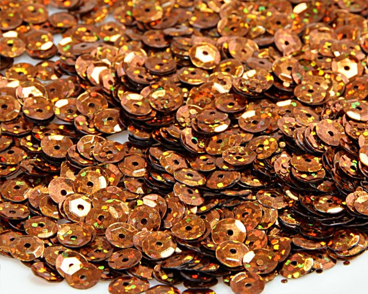 Cekiny 6mm/15gram brązowy brokat