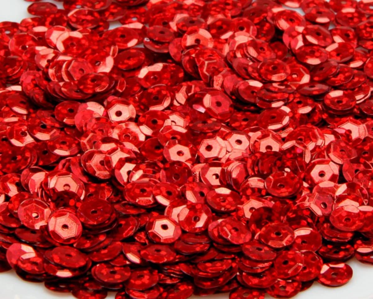 Cekiny 8mm/15gram czerwony brokat