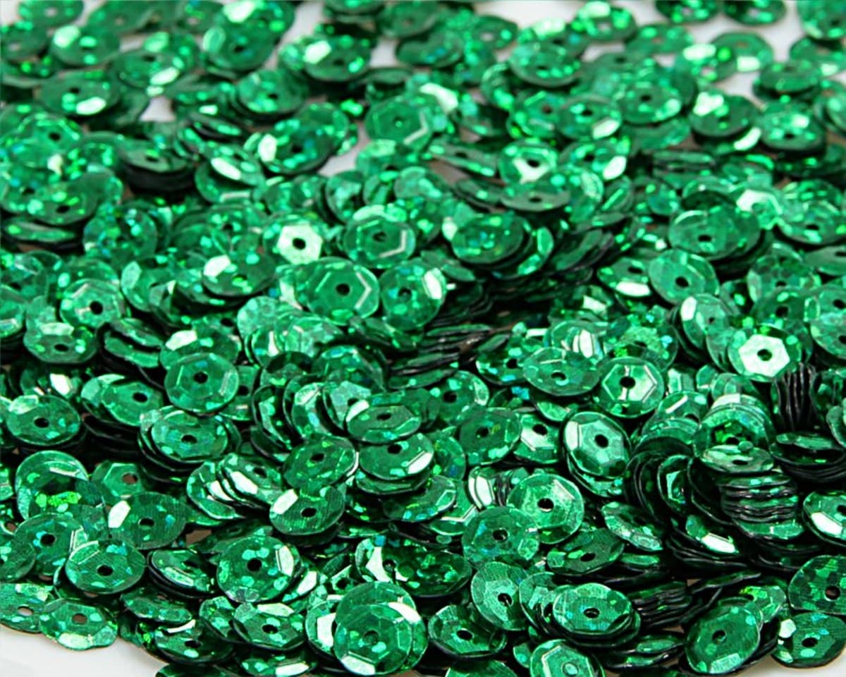 Cekiny 8mm/15gram zielony brokat