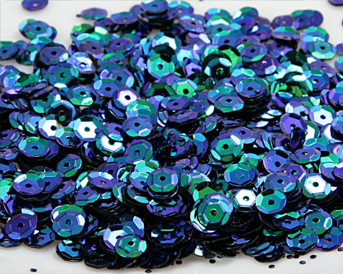 Cekiny 8mm/15gram zielony/niebieski mieniący