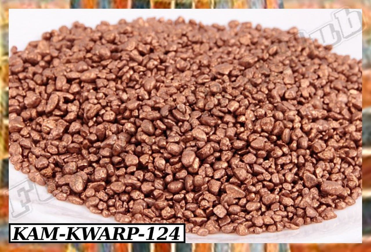 Granulat kwarc perłowy 2-4mm, 0,5kg, miedziowy