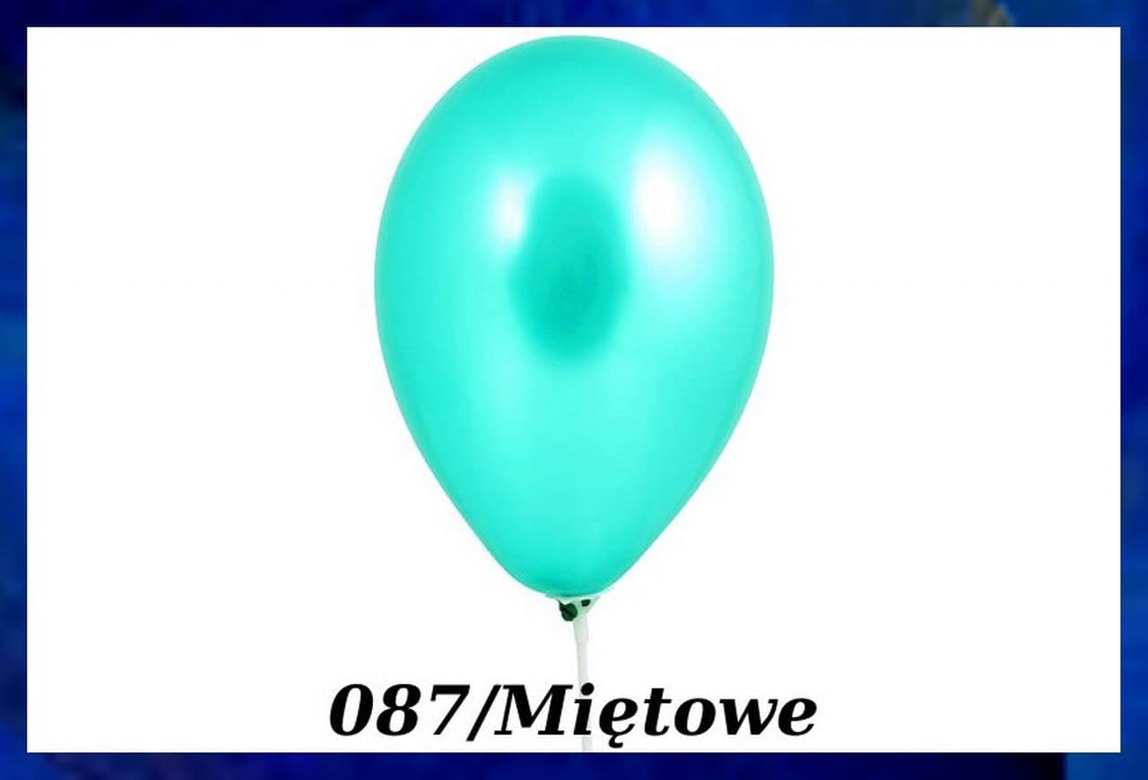 Balony metaliczne 10 cali, 100szt. miętowe