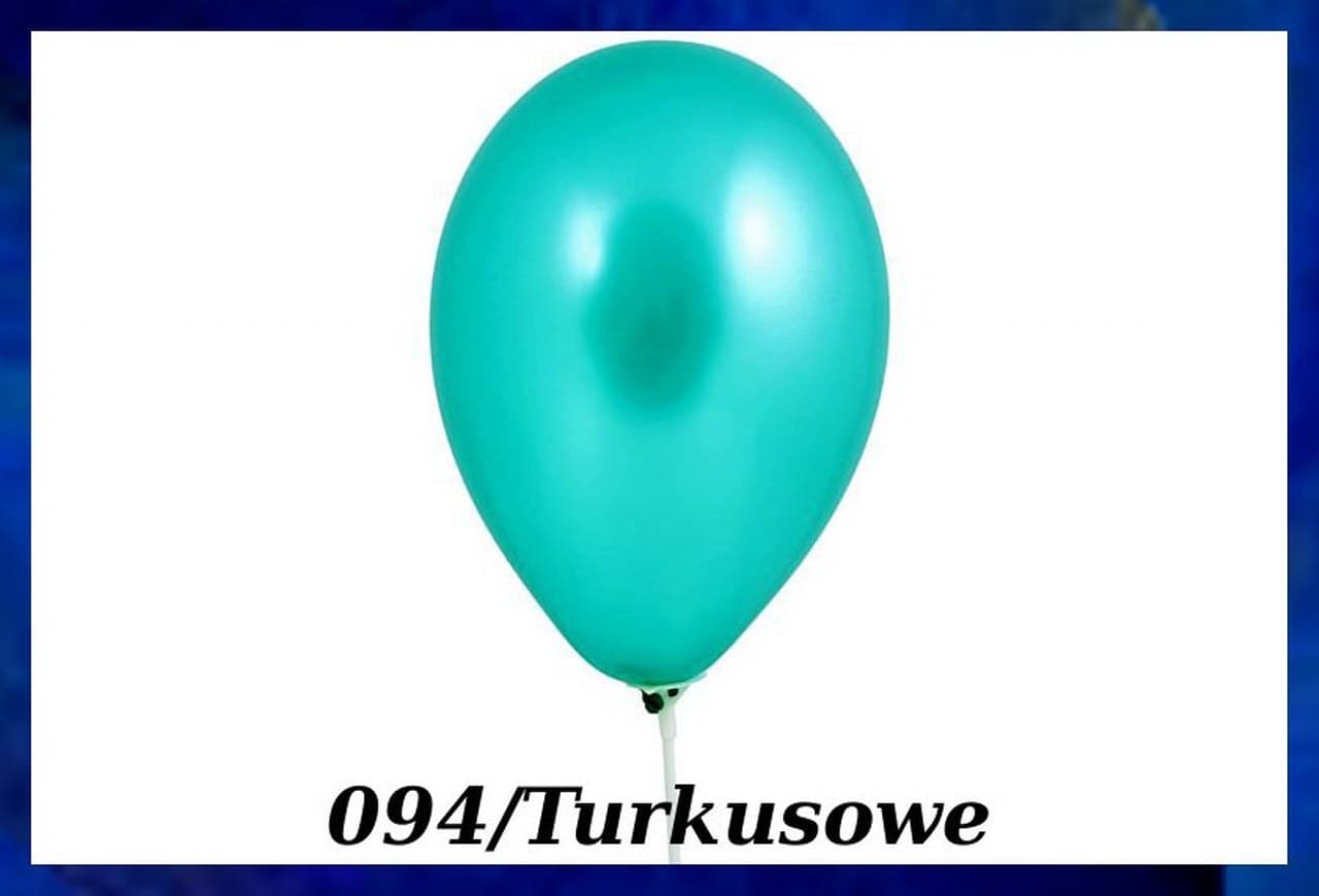 Balony metaliczne 10 cali, 100szt. turkusowe
