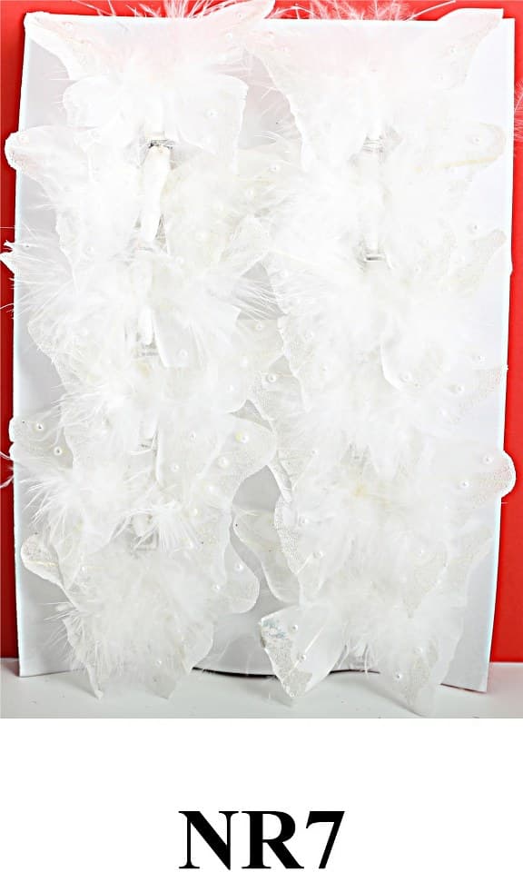 Sztuczne białe motyle szer. 8cm, 12szt.