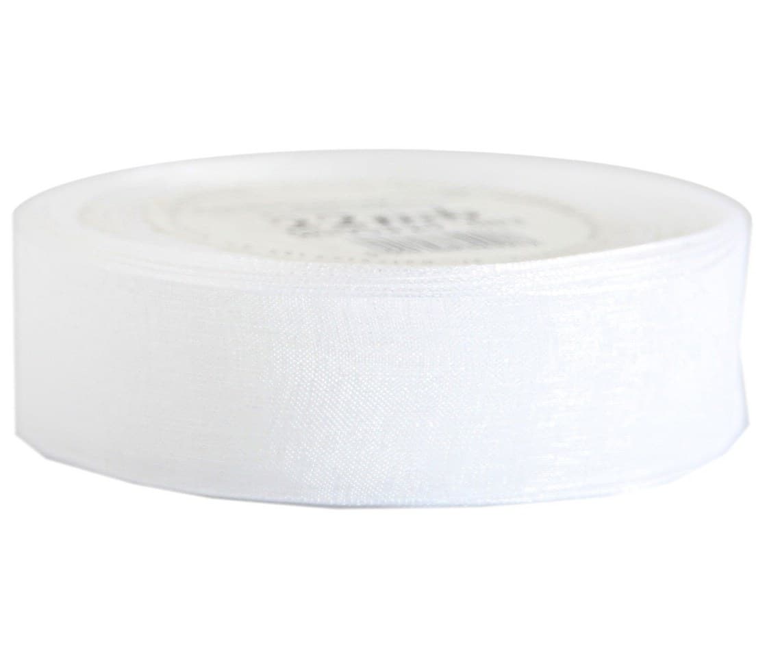 Wstążka szyfonowa, 25mm/22mb, biała