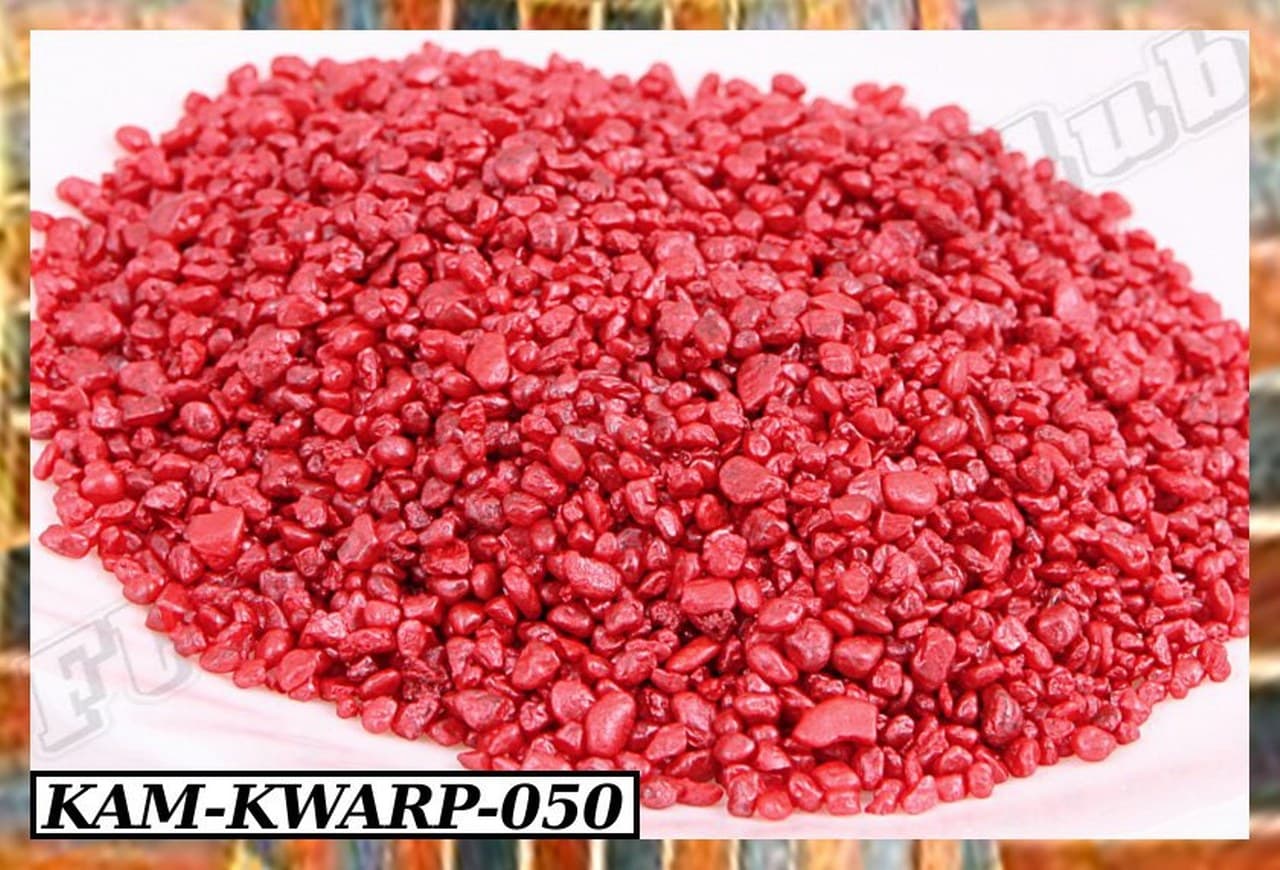 Granulat kwarc perłowy 2-4mm, 0,5kg, czerwony