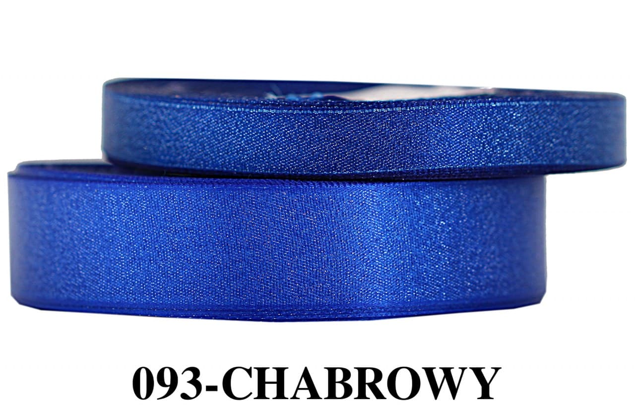 Wstążka satynowa z brokatem 12mm/22mb, chabrowa