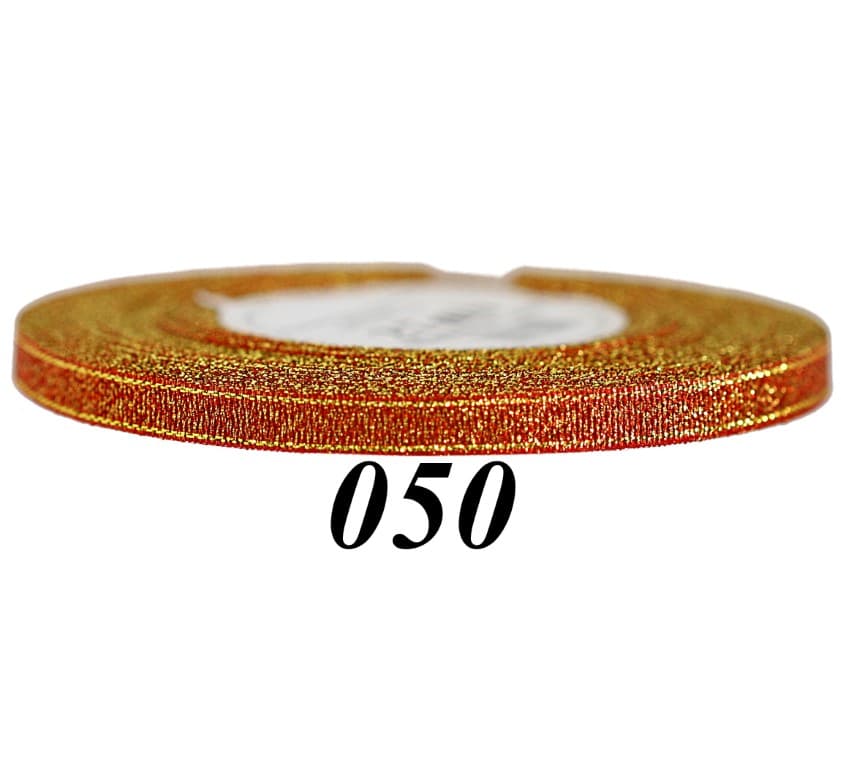 Wstążka brokatowa 6mm/27mb, czerwona