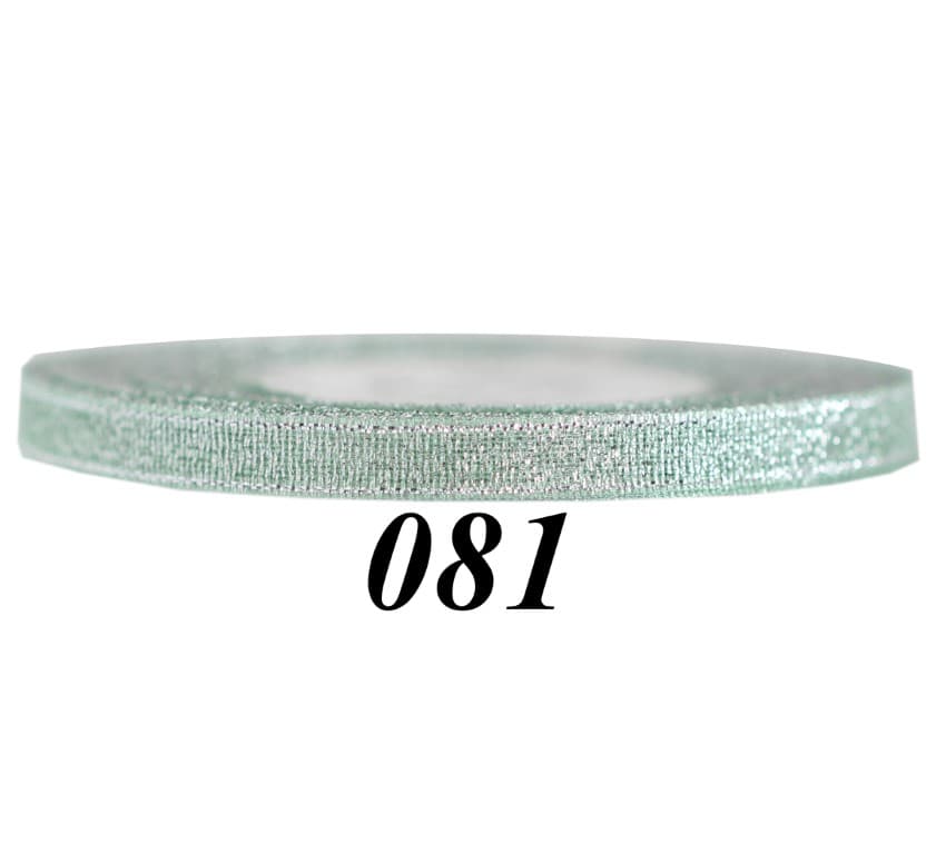 Wstążka brokatowa 6mm/27mb, jasnozielona