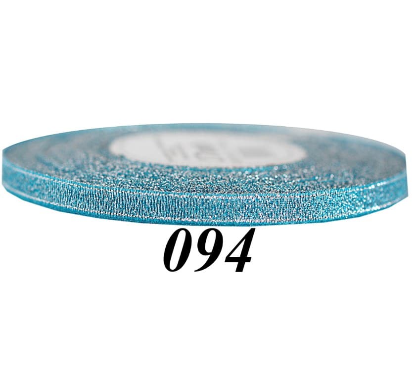 Wstążka brokatowa 6mm/27mb, turkusowa