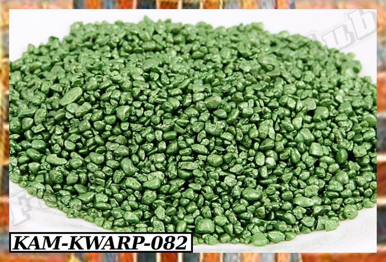 Granulat kwarc perłowy 2-4mm, 0,5kg, ciemnozielony