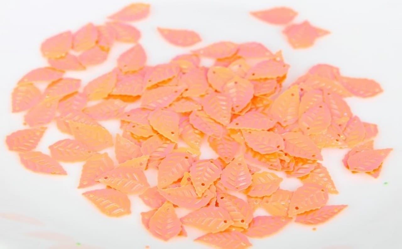 Cekiny liscie małe 8x13mm/5gram pomarańczowe