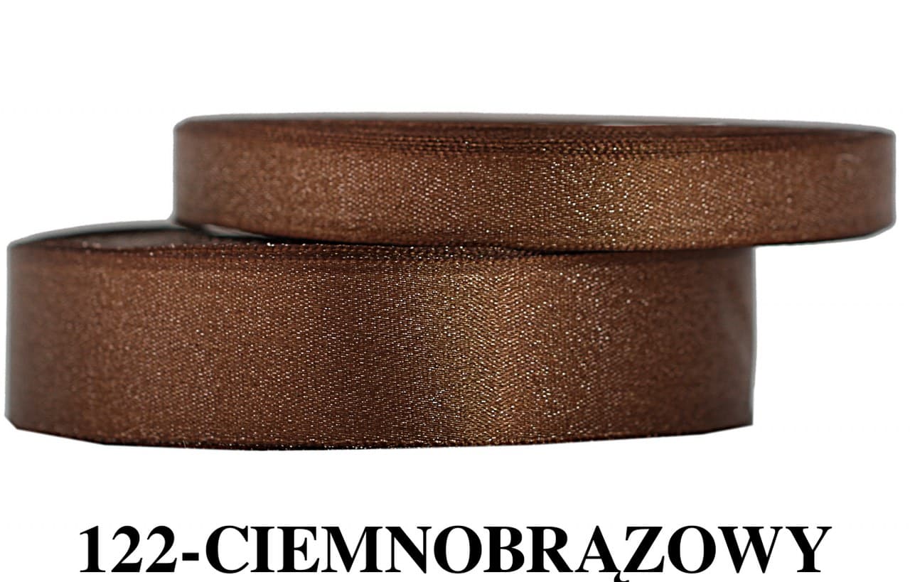 Wstążka satynowa z brokatem 25mm/22mb, c.brązowa