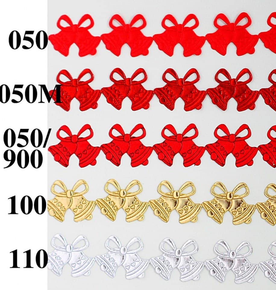 Aplikacje ażurowe metal 2 dzwonki, 1mb złote