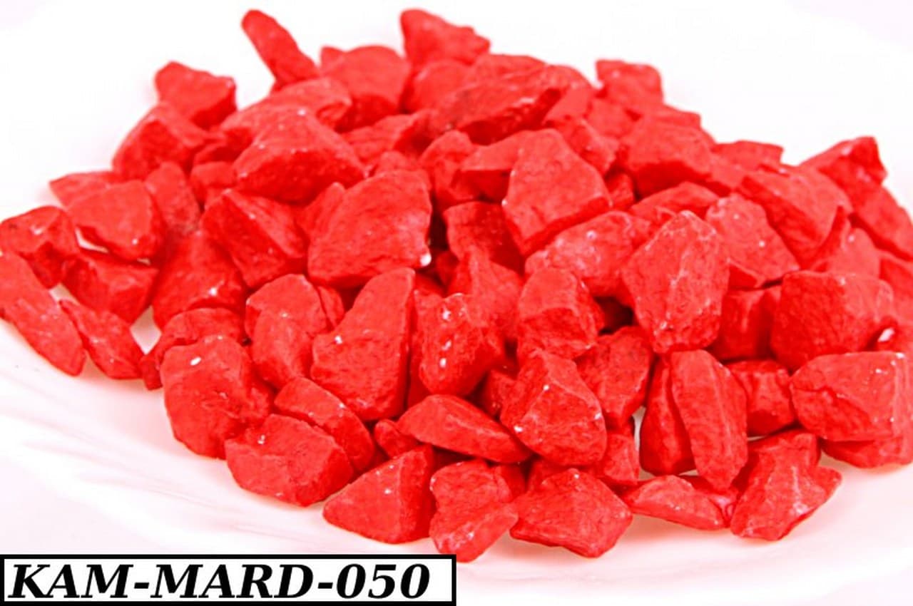 Marmur kolorowy gruby, 8-14mm, 0,5kg, czerwony