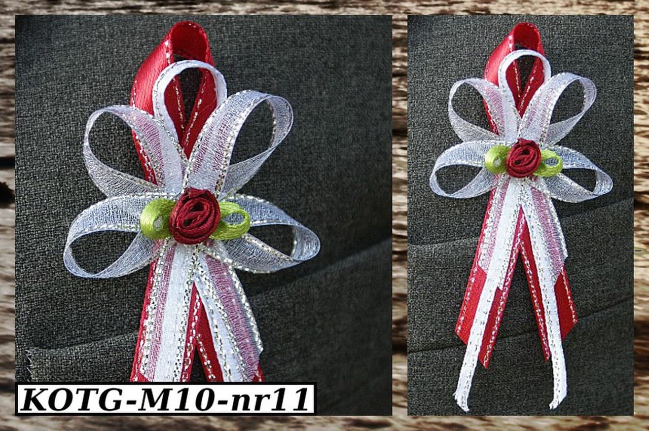 Kotyliony dla gości ,1szt. biało/bordowy/SREBRNY