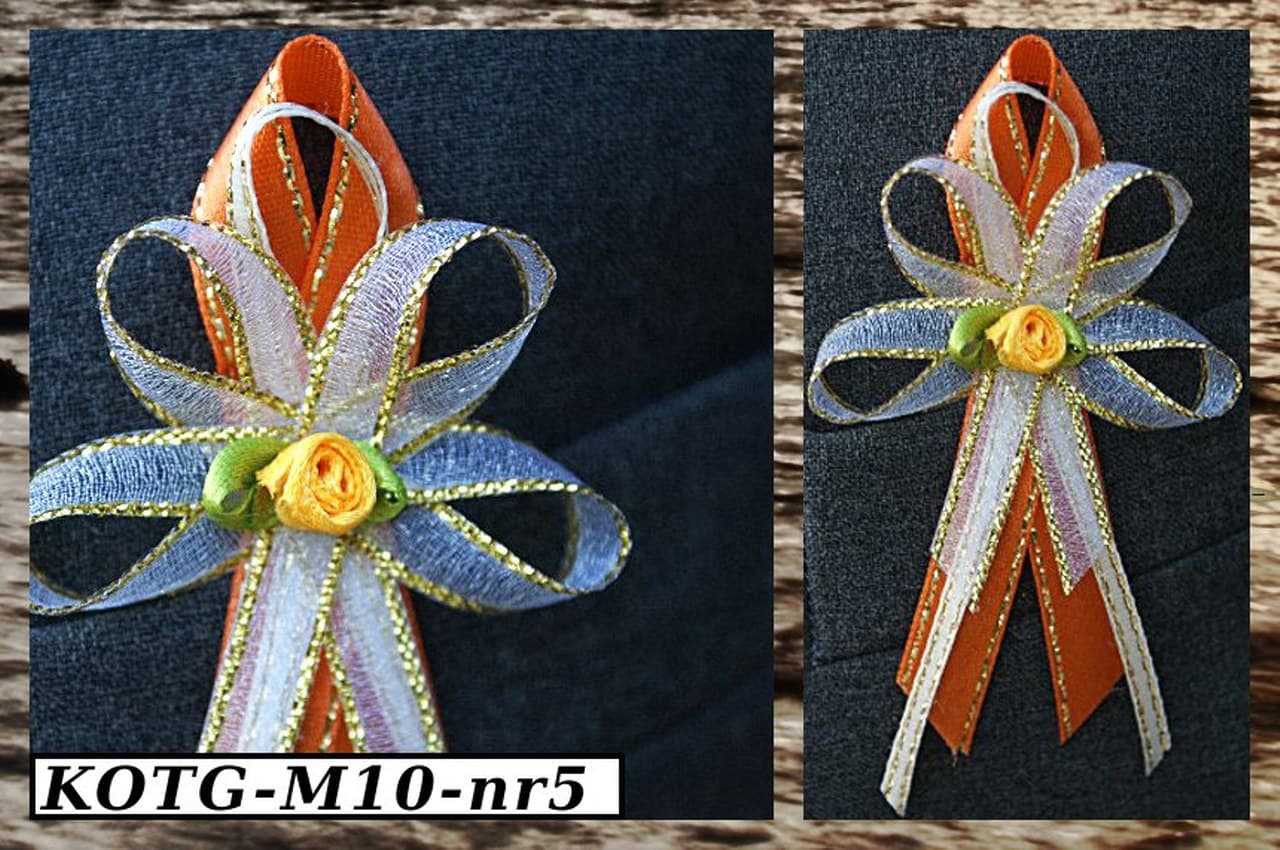 Kotyliony dla gości,1szt. biało/pomarańczowy/ZŁOTY