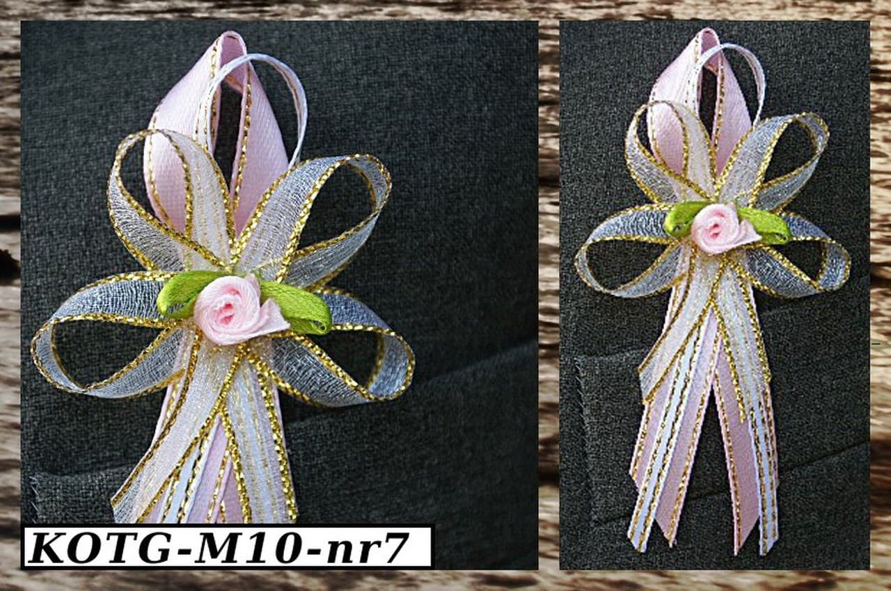 Kotyliony dla gości,1szt. biało/różowy/ZŁOTY