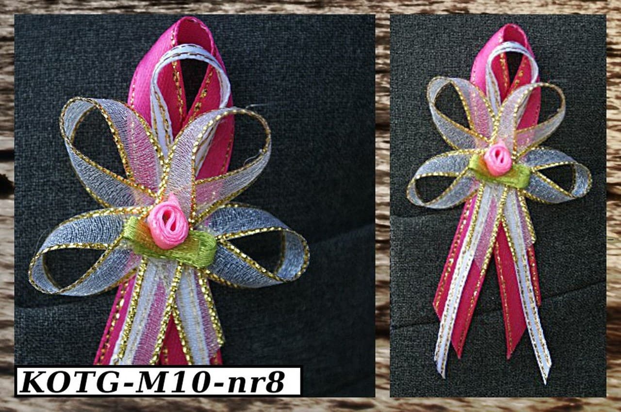 Kotyliony dla gości,1szt. biało/amarantowy/ZŁOTY