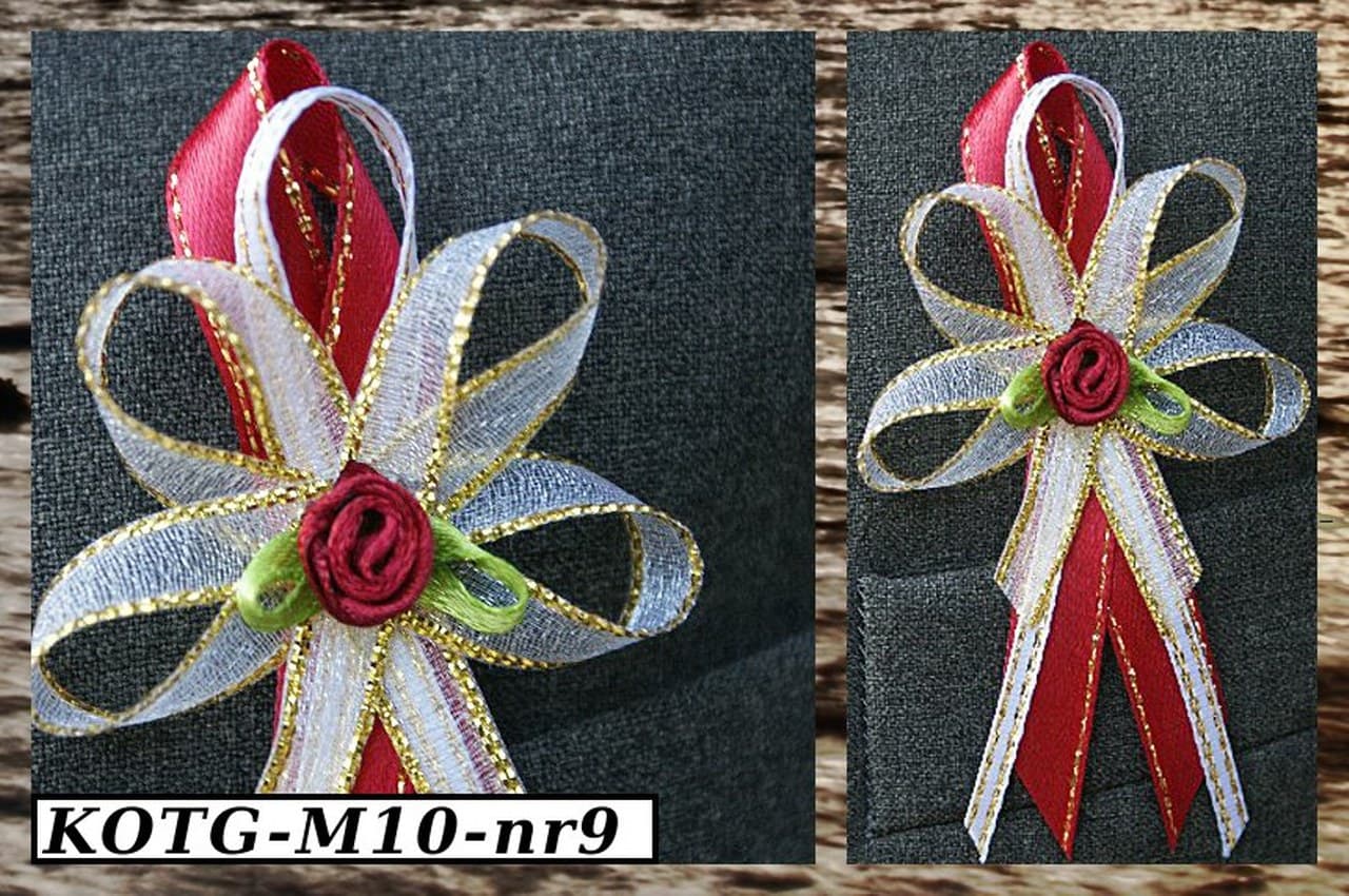 Kotyliony dla gości,1szt. biało/bordowy/ZŁOTY