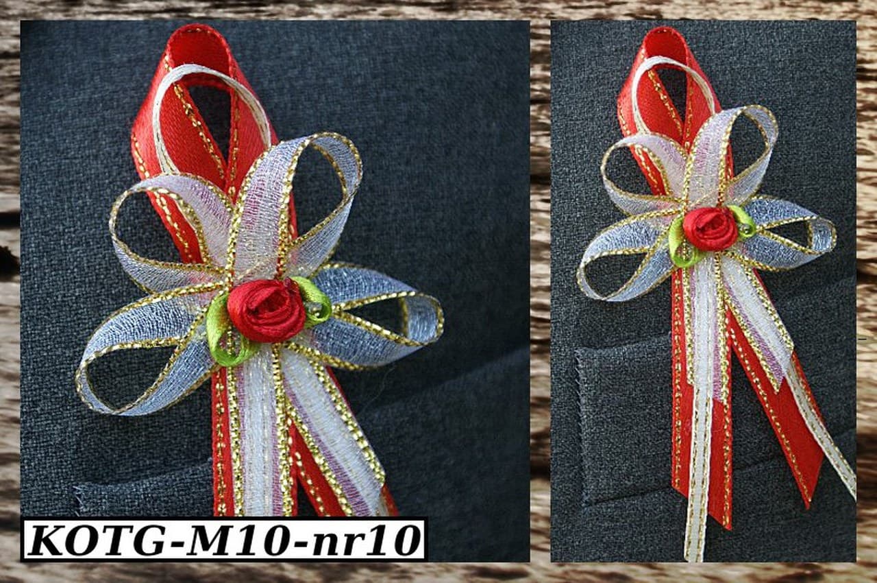 Kotyliony dla gości,1szt. biało/czerwony/ZŁOTY