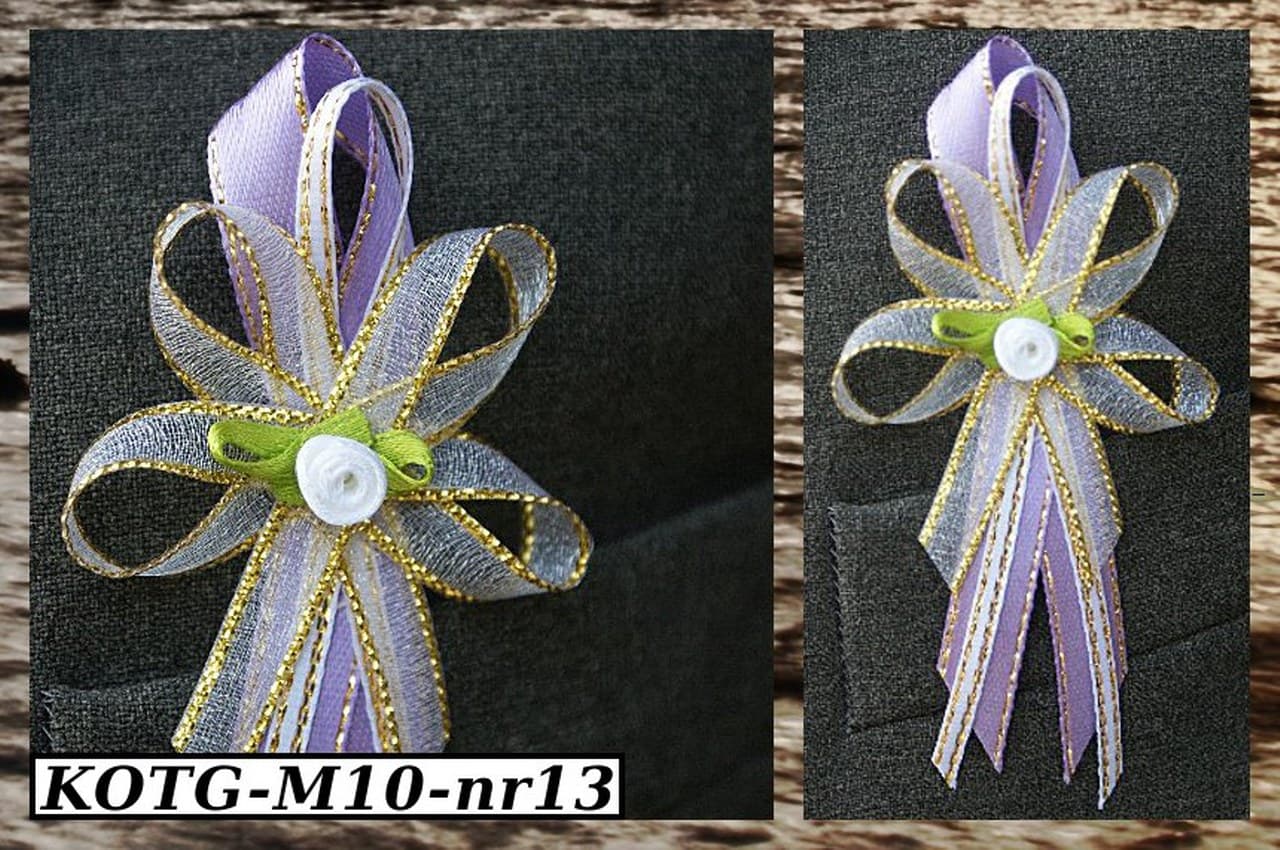 Kotyliony dla gości,1szt. biało/wrzosowy/ZŁOTY