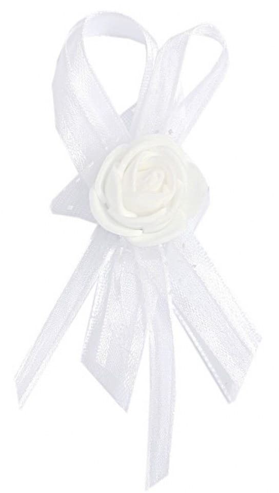 Kotylion z kwiatem piankowym dla gości, biały