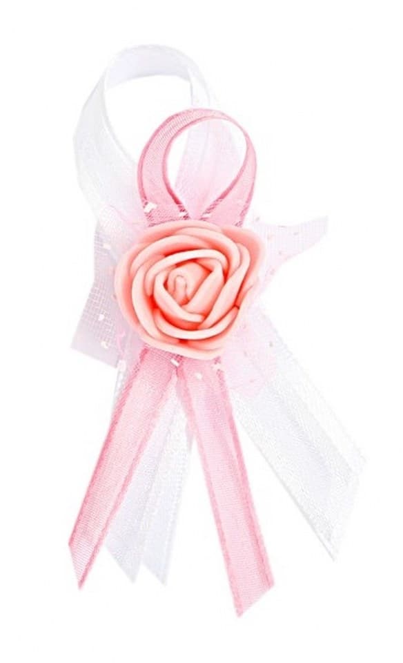 Kotylion z kwiatem piankowym dla gości, j. różowy