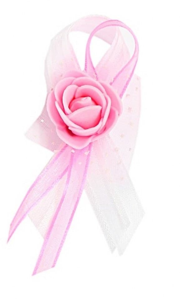 Kotylion z kwiatem piankowym dla gości, różowy