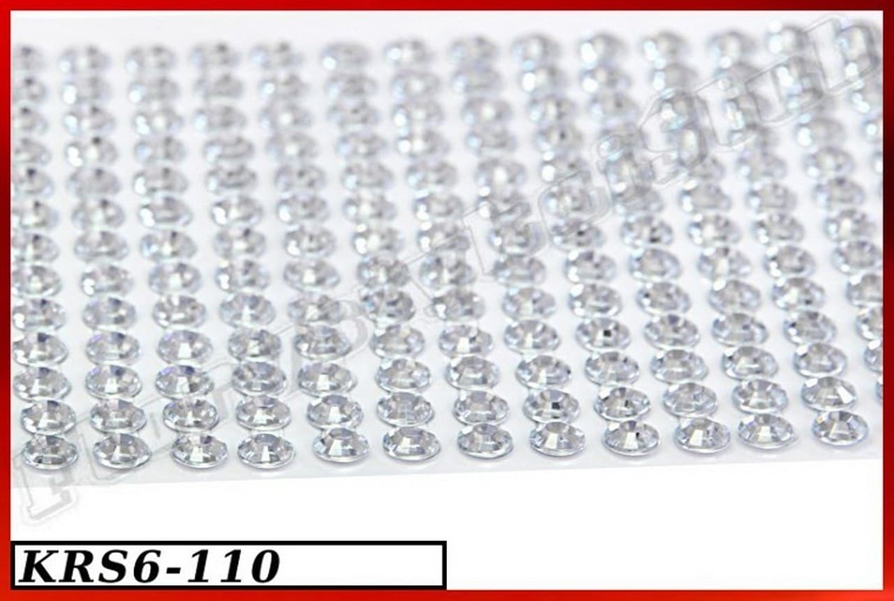 Dżety samoprzylepne kryształy 6mm/260szt. bezbarw.