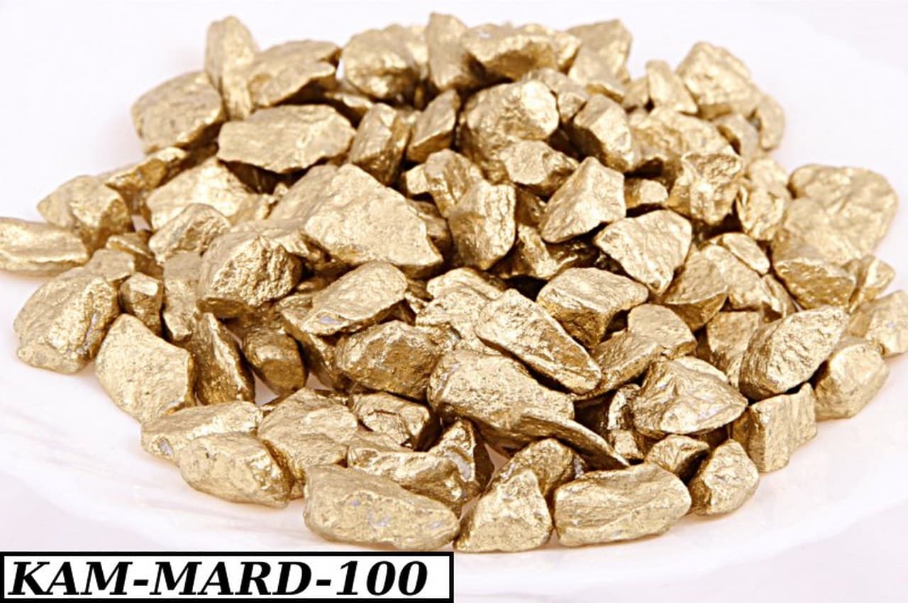 Marmur kolorowy gruby, 8-14mm, 0,5kg, złoty