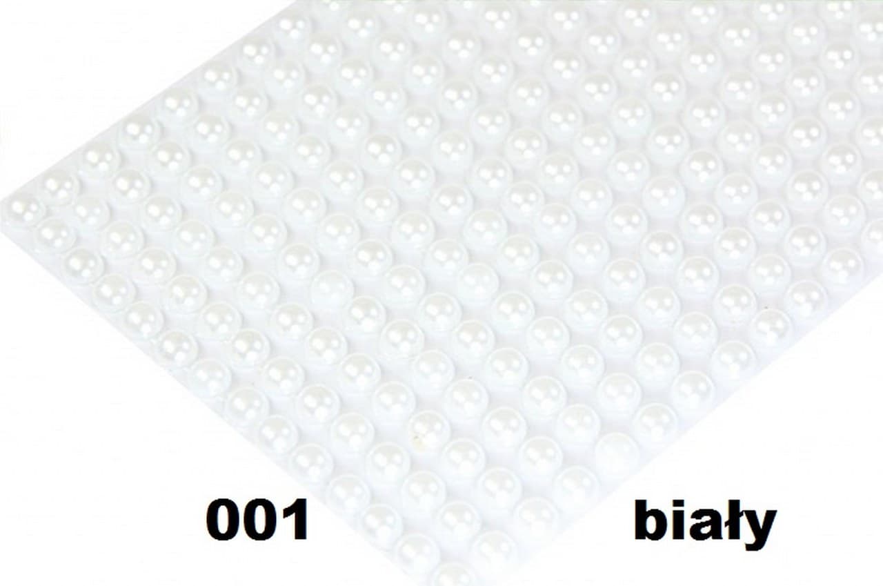 Dżety samoprzylepne perełki 6mm/252szt, białe