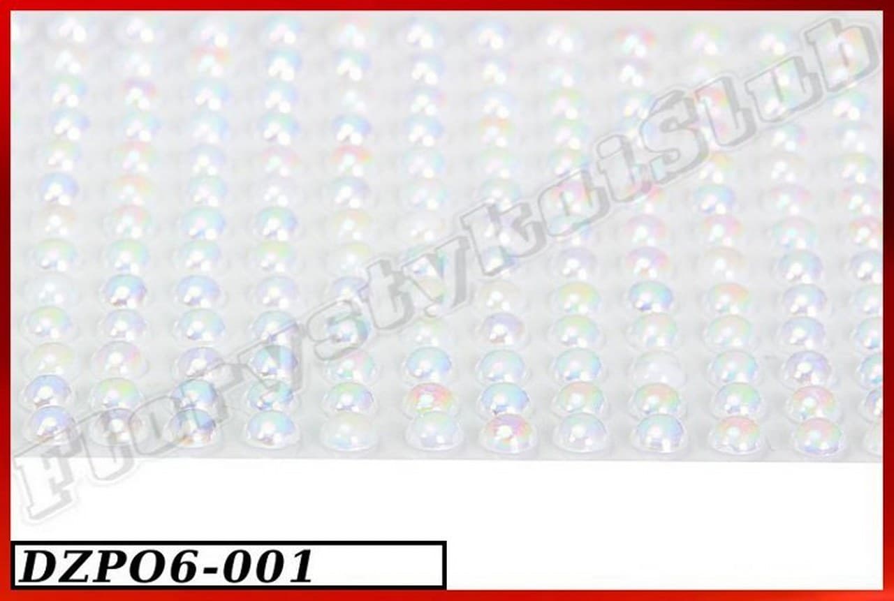 Dżety samoprzylepne perełki opal 6mm/247szt białe